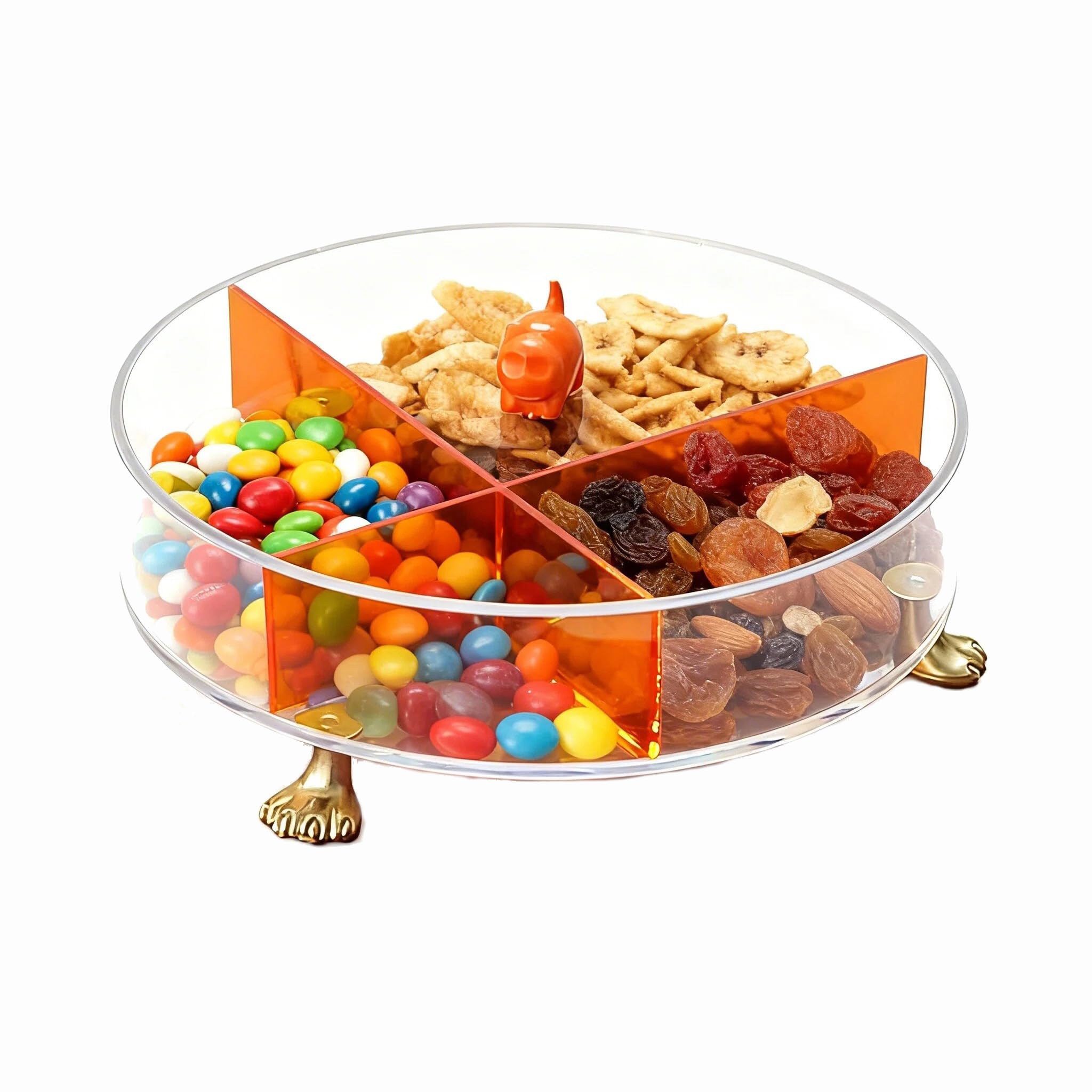 Plateau de service et boîte à collations ronde de 25cm pour bijoux et snacks