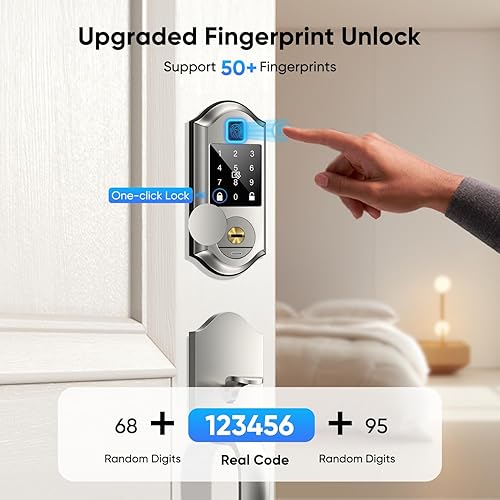 Miniatura 3 de Juego de cerraduras inteligentes para puerta delantera, cerradura de puerta de entrada sin llave con asa, cerraduras inteligentes para puerta