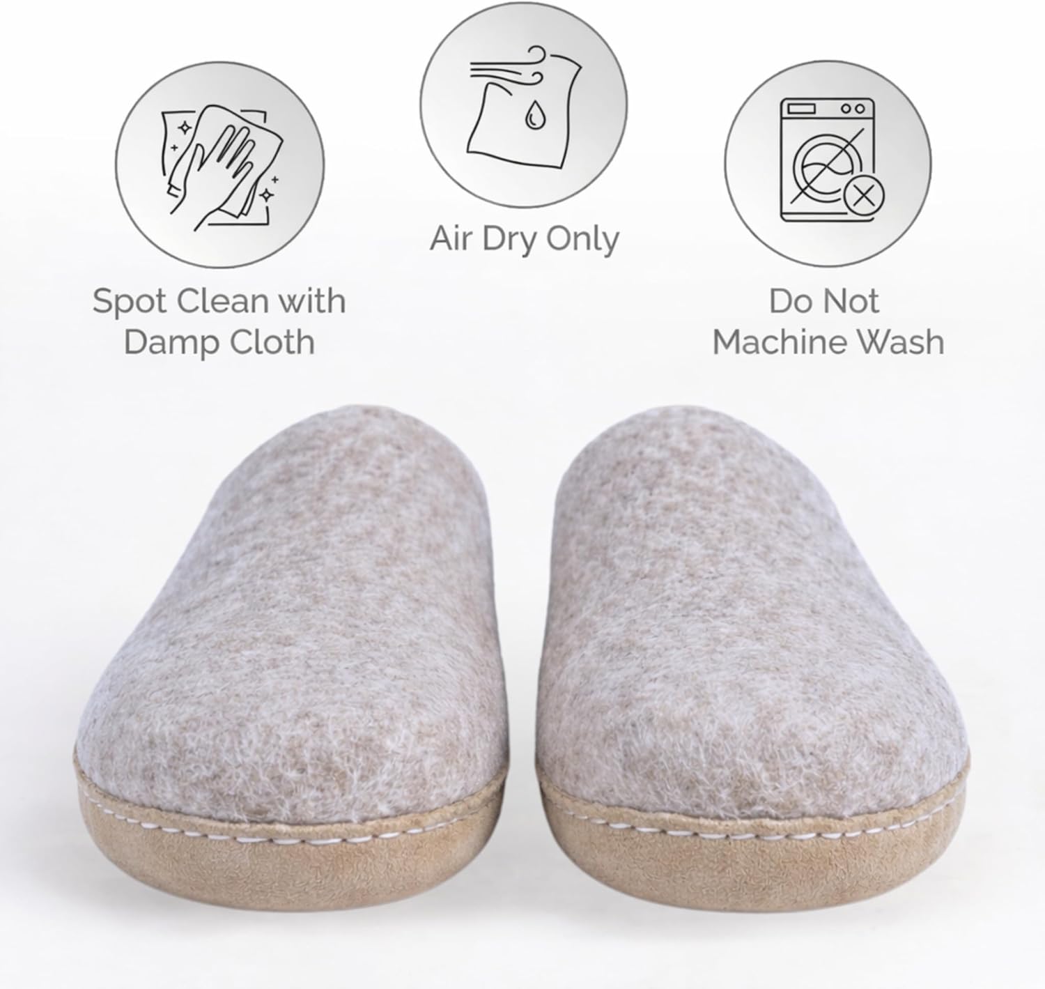 Wool Indoor Slippers - Natural Organic Wool, Genuine Leather Sole, Handmade in Nepal - Cozy, Warm, Soft, Unisex Non-Slip House Shoes for Men & Women - Perfect for Winter Comfort - Image 5