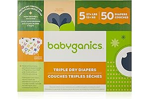Babyganics Diapers Size 5: Ultra Absorbent, Gentle Care for Active Toddlers