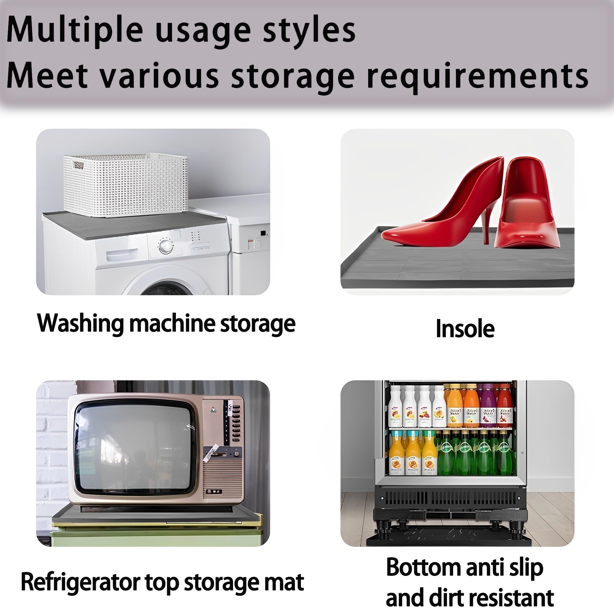 Alfombrilla Para Refrigerador, Tapete De Silicona Multifunción, Mini Nevera, Mini Refrigerador, Protector Suelo Cafetera Pequeña, Protector De Suelo Suave Para Debajo Del Refrigerador