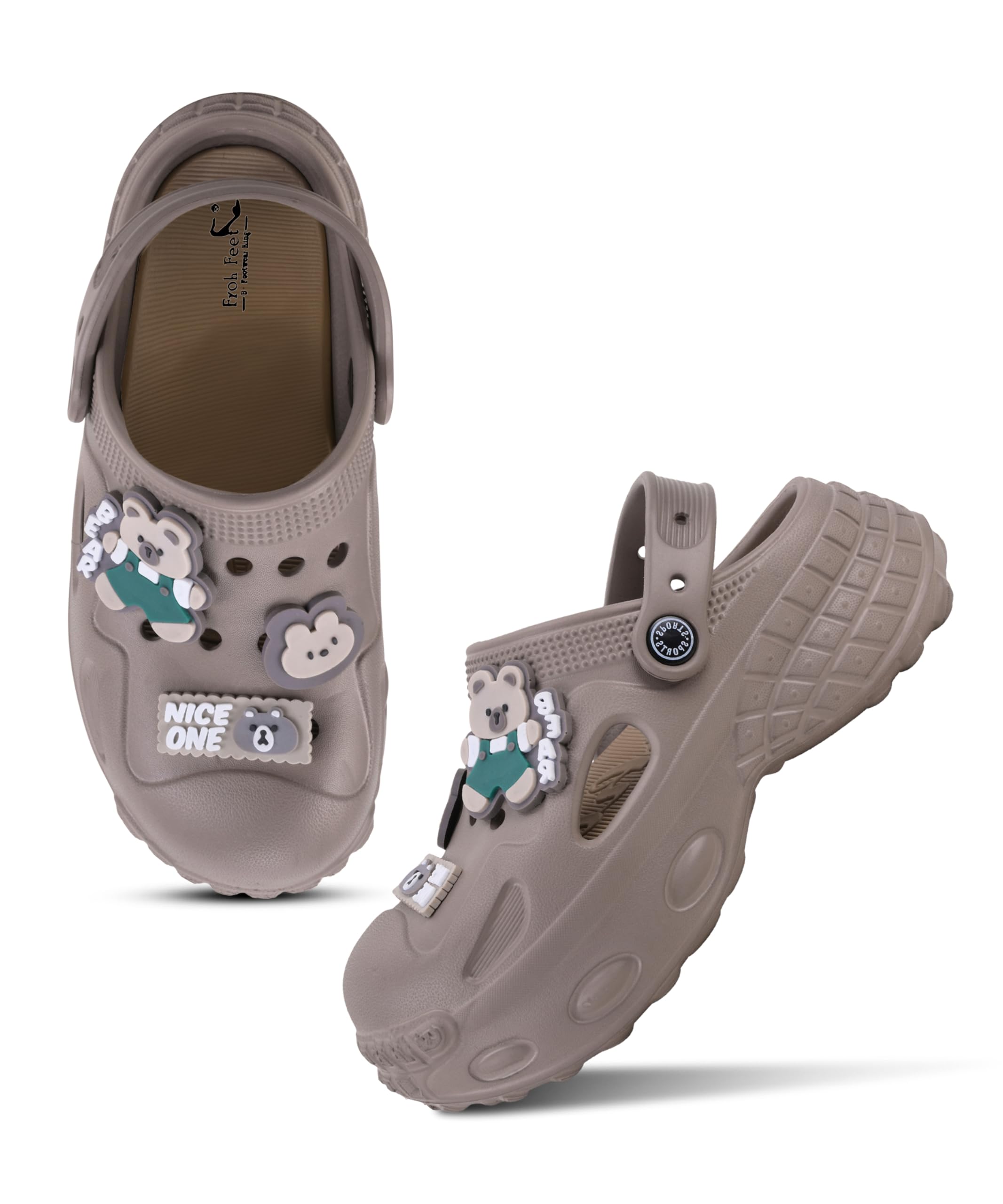 Froh Feet Comfortable Lightweight Waterproof Clog Sandals with Cute Cartoon Charms and Adjustable Backstrap for Women-image-37