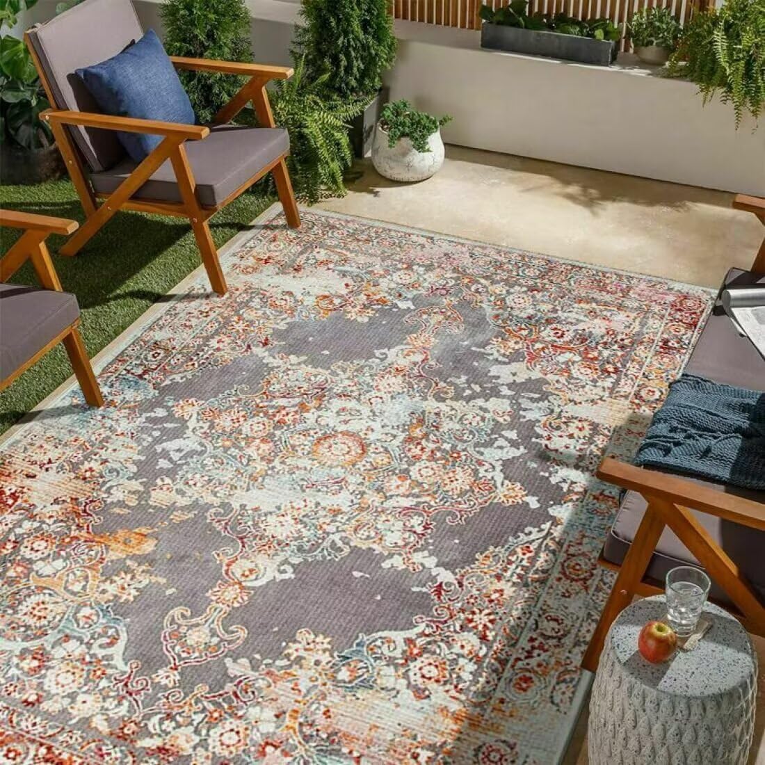 Tapis Priere Pliable Décoration de Tapis de Balcon Salon résistant à la saleté Tapis antidérapant résistant à l'usure Chambre Disponible 160X230CM