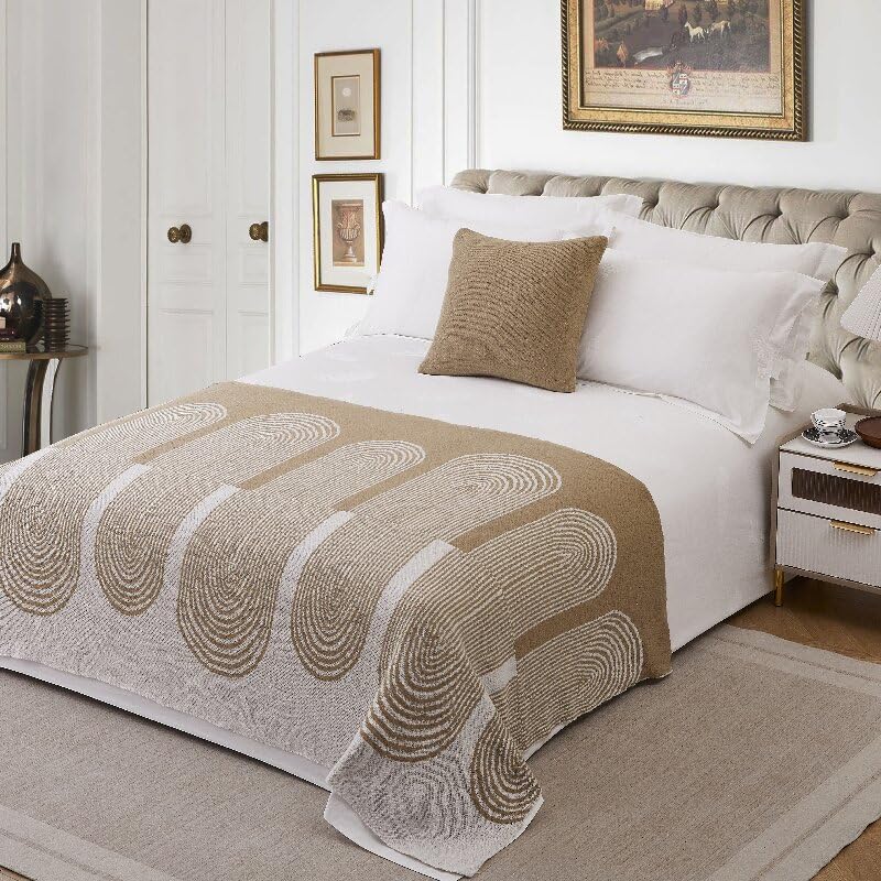 Chemin de lit tissé pour canapé et chambre ambiance chaleureuse 130x260 cm