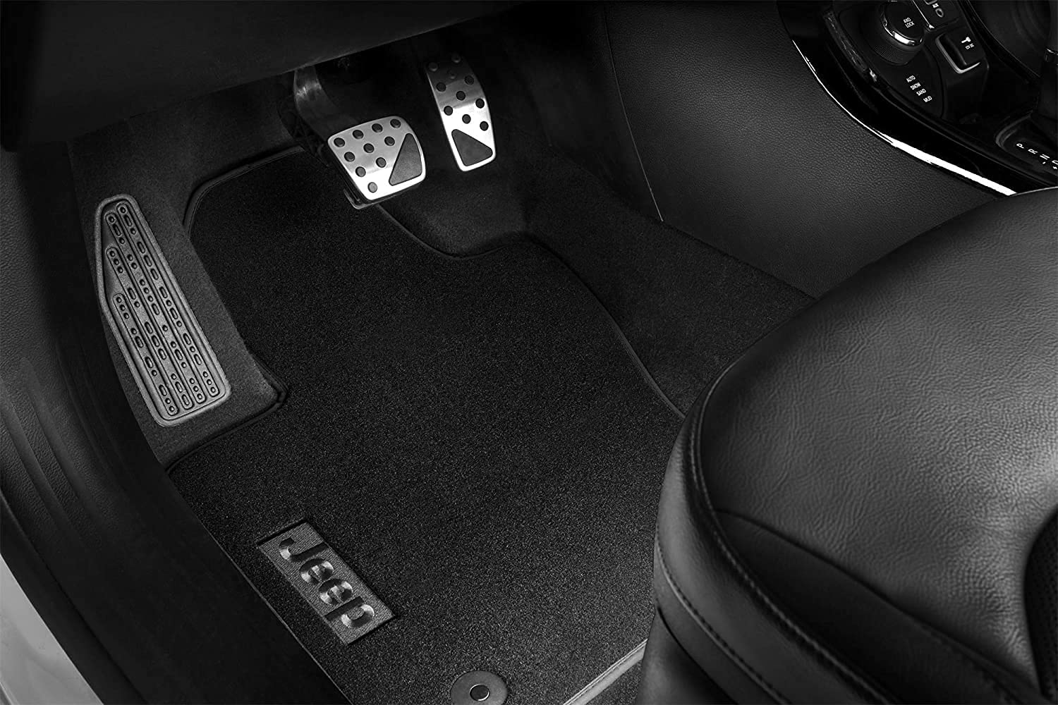 Jeep Compass e Compass Hybrid Tappetini in Moquette Premium anteriori posteriori con logo Jeep ricamato sui tappetini anteriori Originali K82214652AB