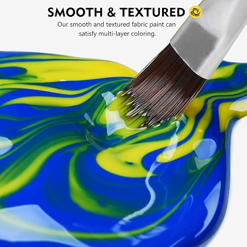 Miniatura 3 de Magicfly Juego de pintura de tela suave permanente para ropa, 14 colores de 2.16 onzas líquidas, pinturas para camisetas textiles, no necesita