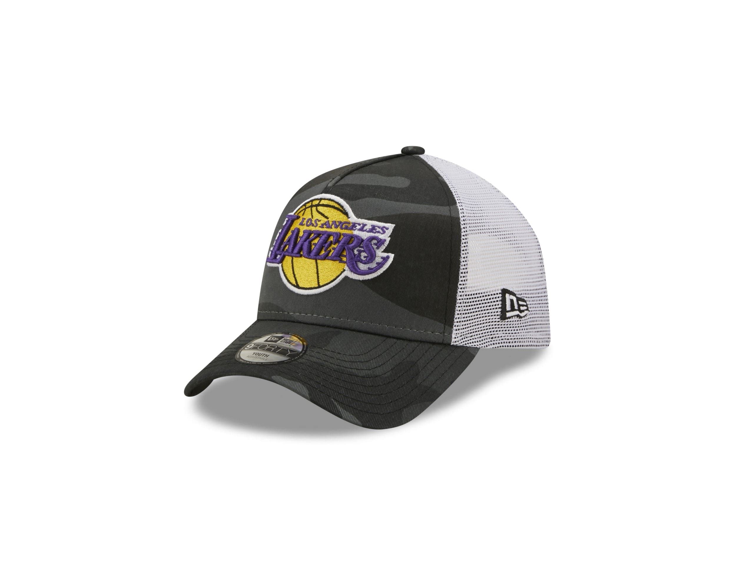 New Era Los Angeles Lakers NBA Kinderkappe Trucker Mesh-Einsatz Camouflage Schwarz Jungen Mädchen Basketball - Child