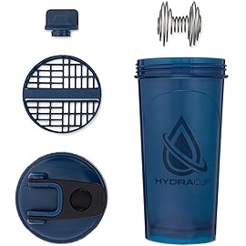 Hydra Cup ProFlow [2 Pack] 28 oz Shaker Bottles for Protein Shakes, Shaker Cups with Ball Blender Whisk, Shaker Bottle with Handle, Travel To Go, BPA Free (Red & Blue, 28oz)