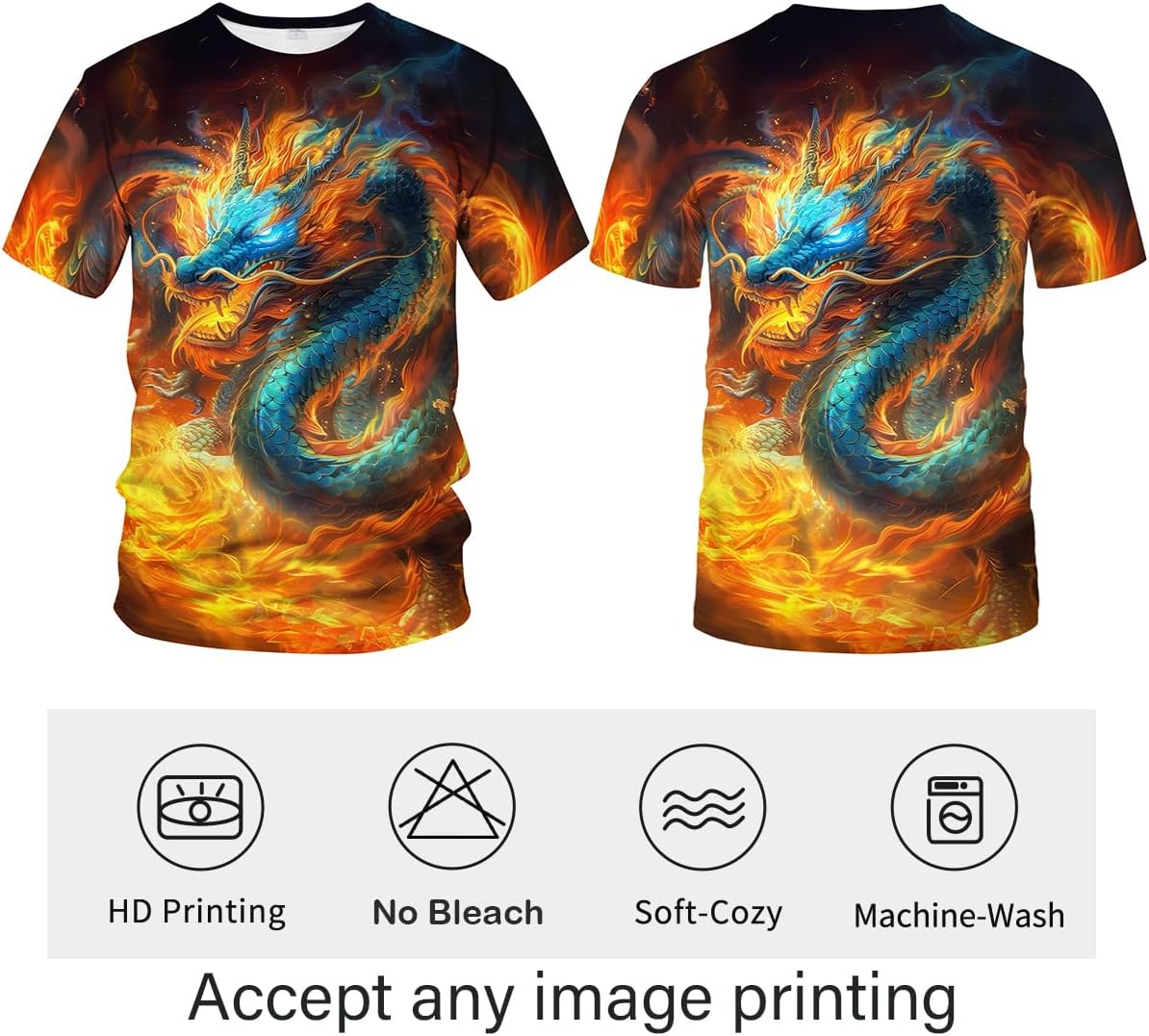 Mythology Chinese Dragon T-Shirt Funny Anime Graphic Tee Shirt - Image 4