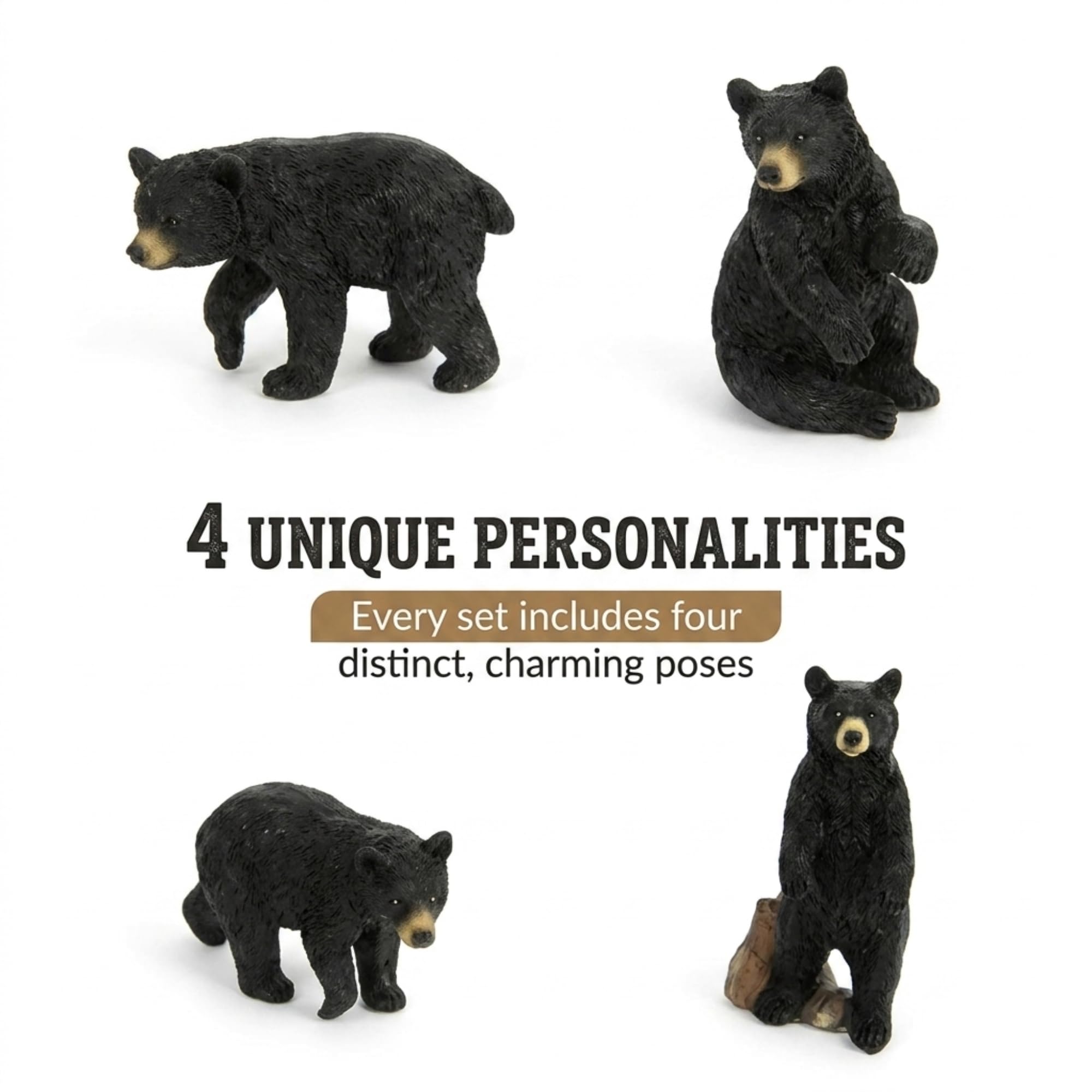 Amazon.com: The Bridge Collection Mini Black Bear Figurines, Set