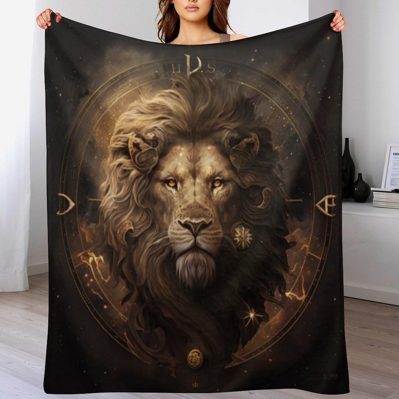 Couverture lion couverture polaire lit 130x150cm jeté de canapé doux