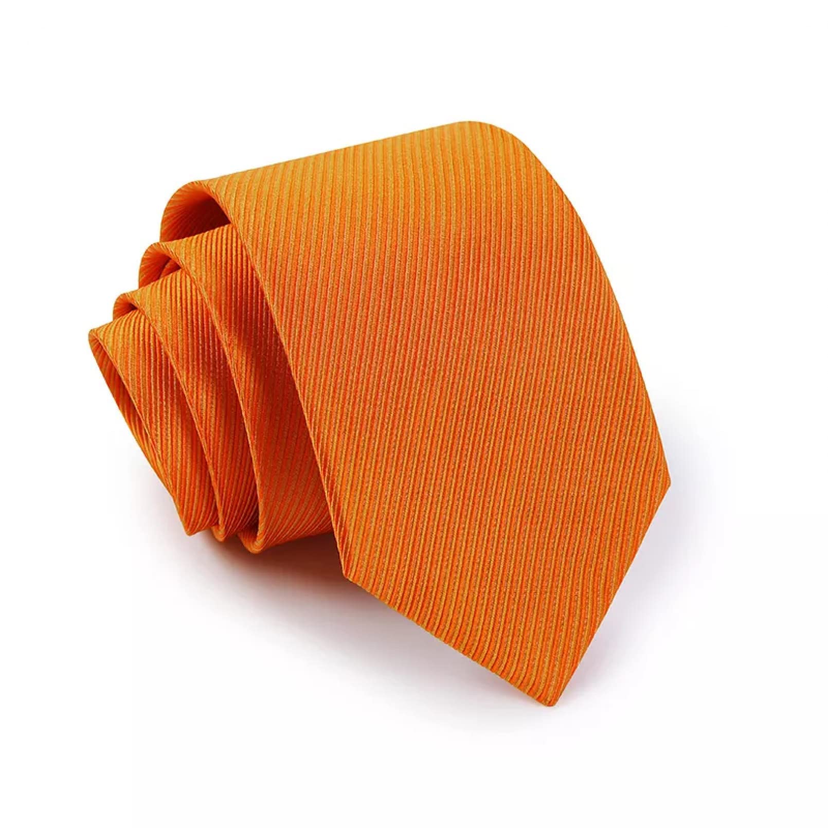 BAJIE Herrenkrawatte Herren Businesskrawatte 8 cm Orange Seidenkrawatte mit Geschenkbox