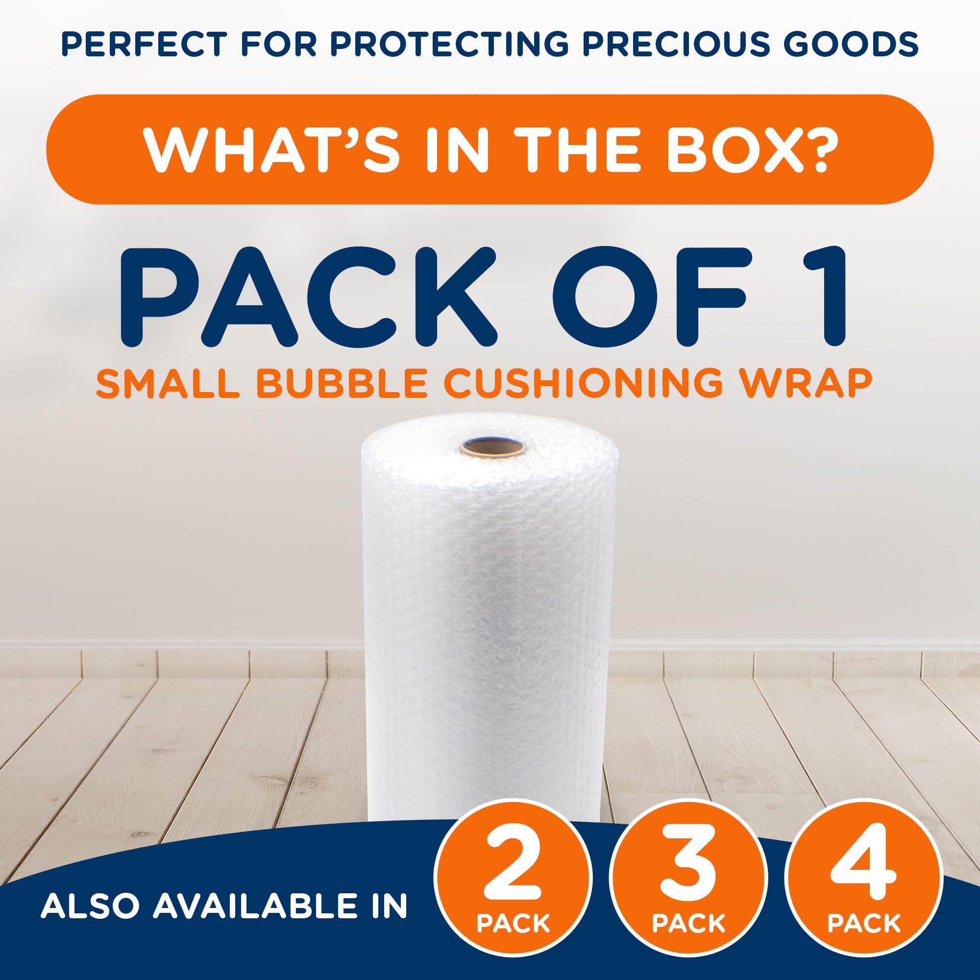 Campior Small Bubble Cushioning Wrap for Moving and Shipping - 30 Ft Bubble Packing Wrap for Packaging Boxes and Mailers, Clear Bubble Roll Moving Supplies, Perforated Every 12 inches, Pack of 1