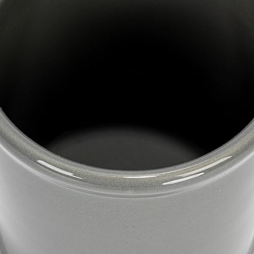 Miniatura 10 de Creative Co-Op Soporte de metal de cerámica de granja, Crocks grises y blancos