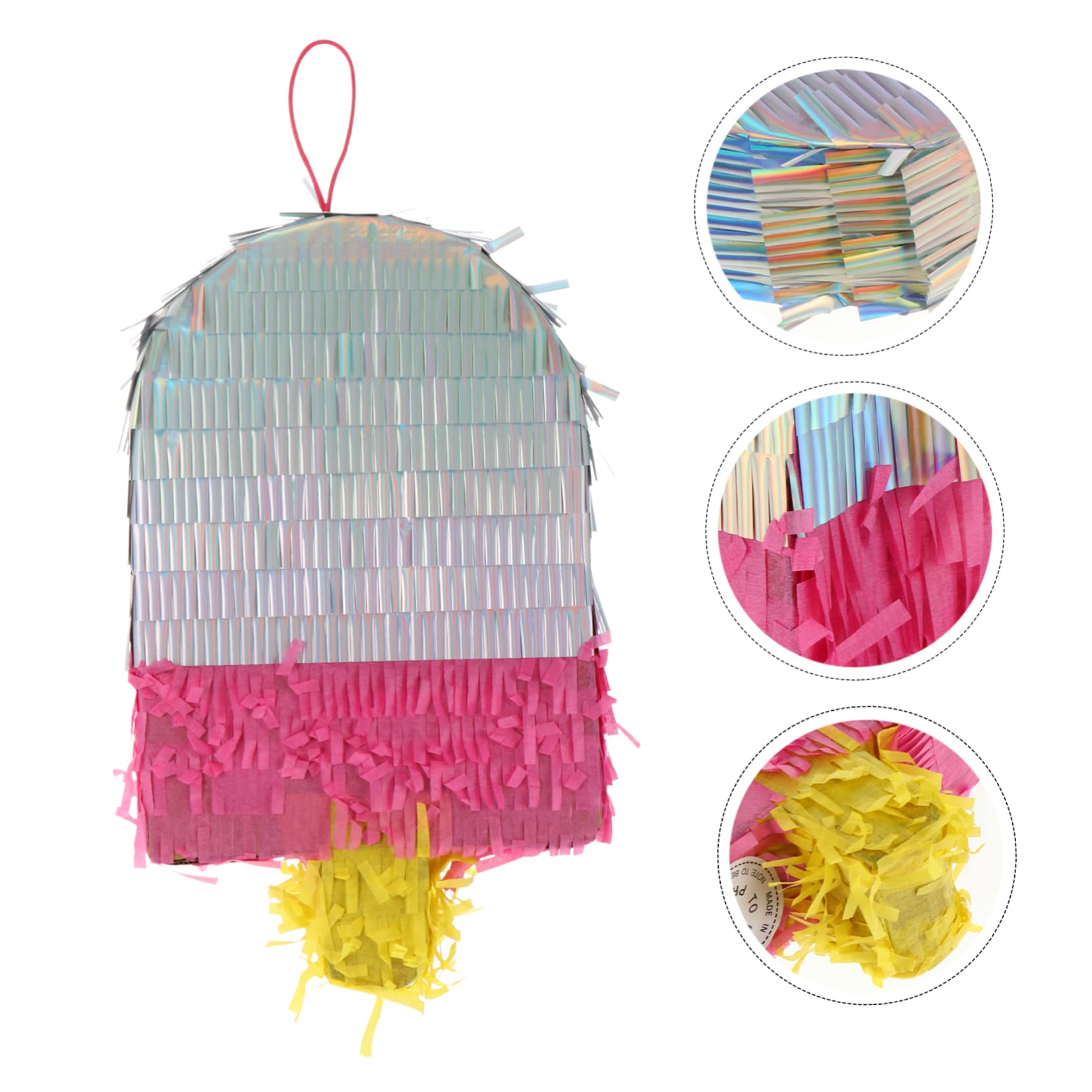 Vaguelly 1pc Ice Lolly Shape Pinata Fun Sugar Filled Plaything for Birthday Parties Unique Party Game for Celebrations and Fiestas Design Random Color