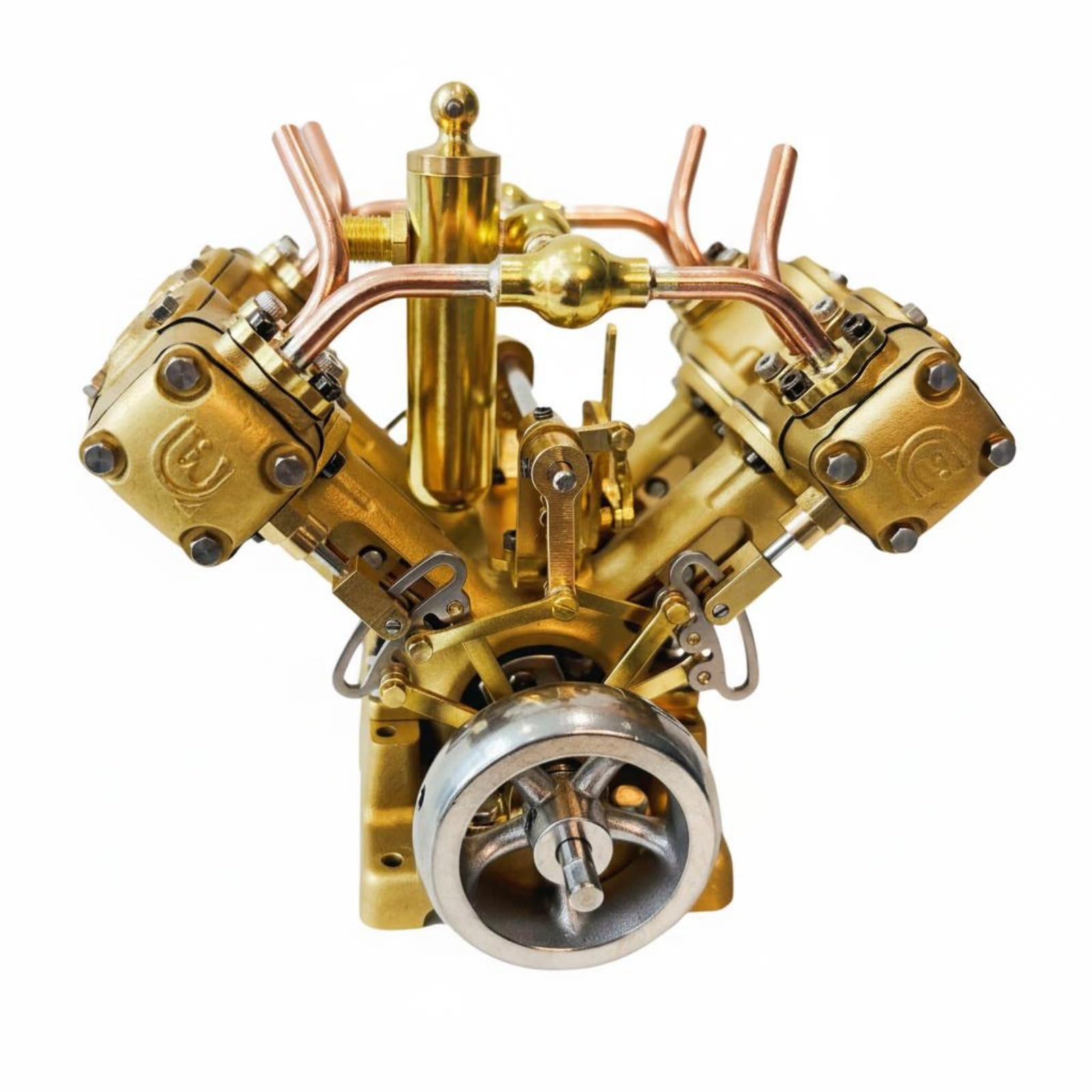Baoblaze Motore a Vapore Dispositivo Mini Modello Pistone Pezzo da Collezione con Biella in Lega Autolubrificante Componenti Cnc Prestazioni, V4 V-type Four