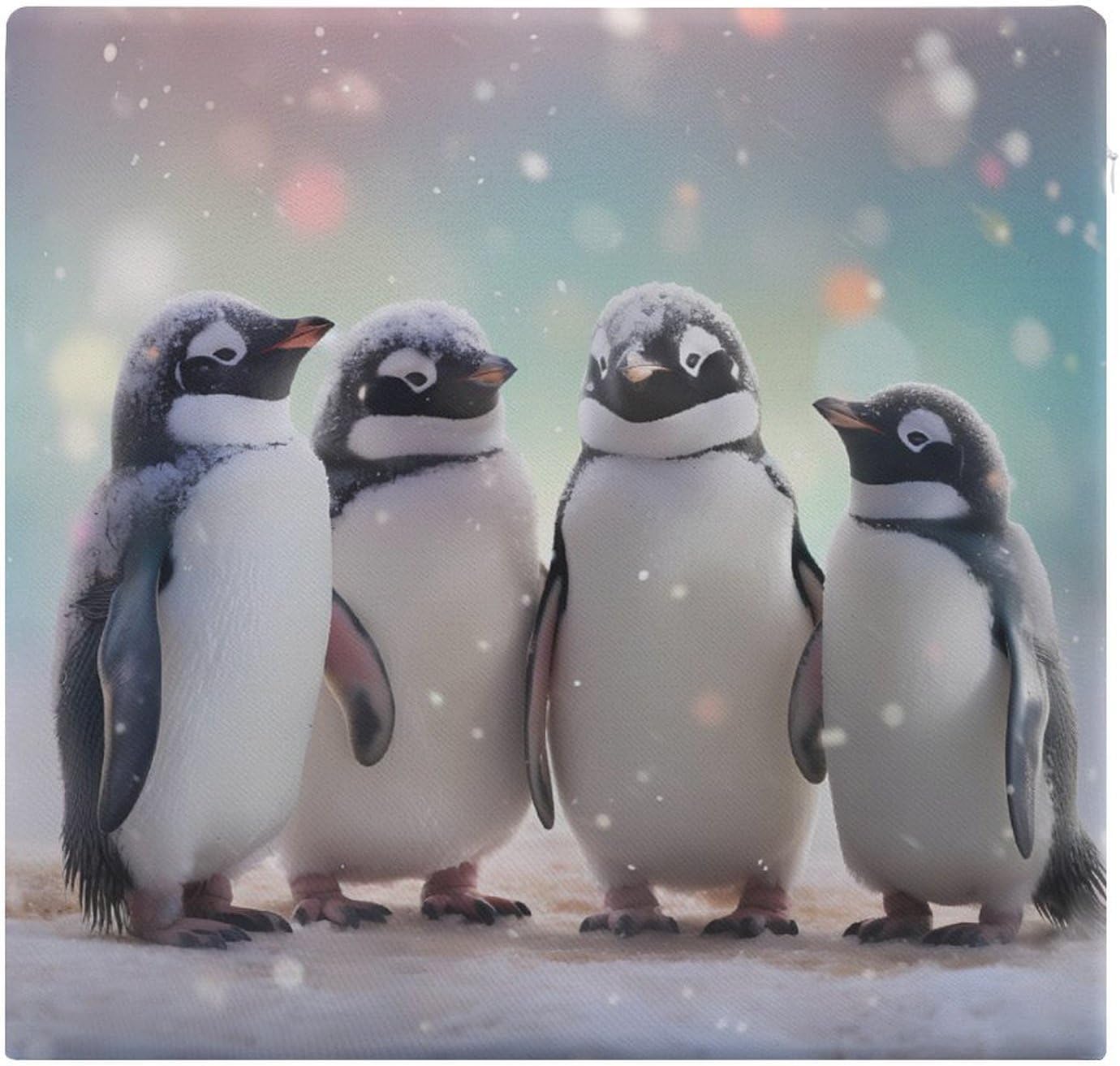 Penguin Birds Floor Pillow Meditation Yoga Cushion Square Chair Cushion Pillows Seating for Adults