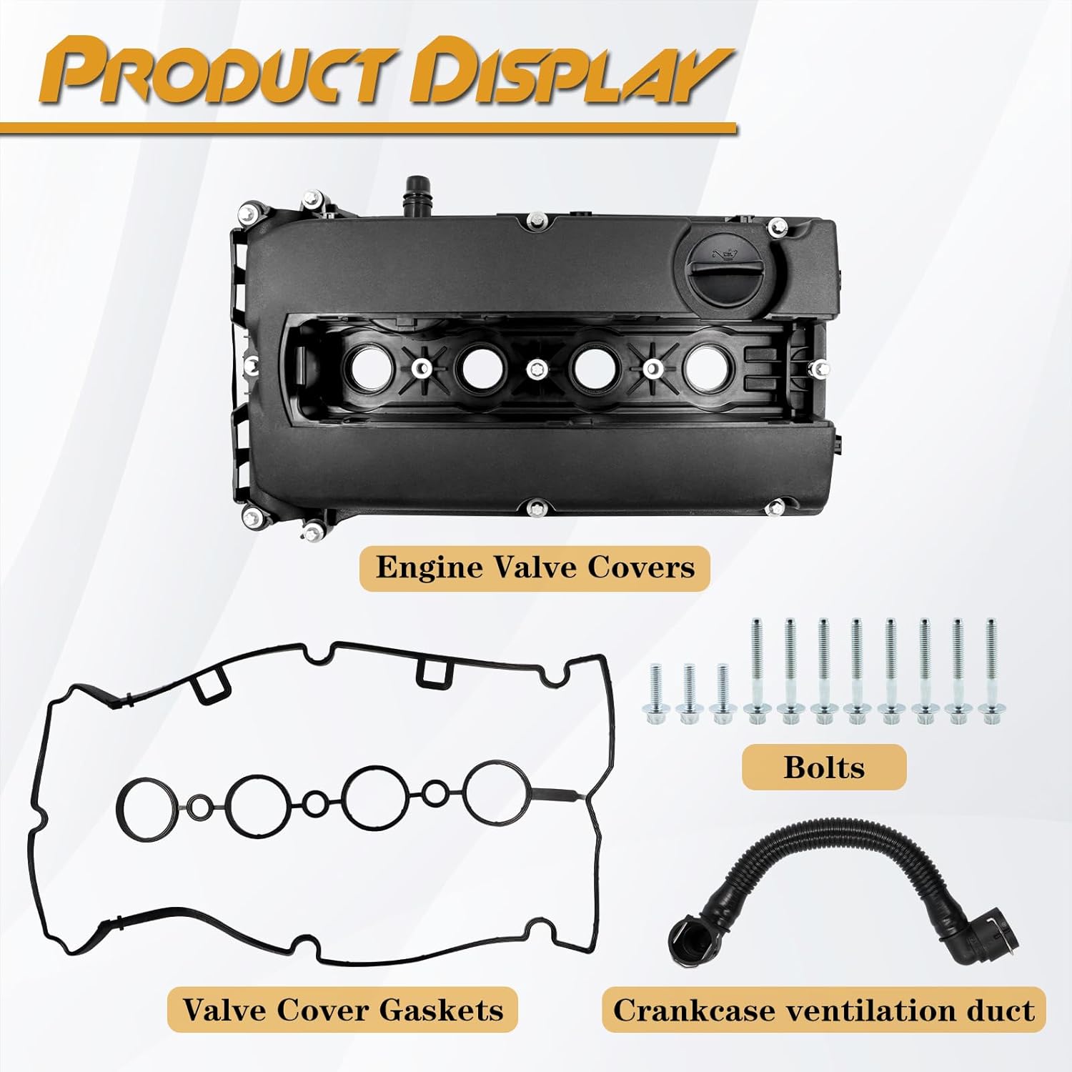 Engine Valve Cover Kit, Compatible with Chevy Cruze 2011-2016, Sonic 2012-2018, Trax 2013-2020, Aveo Aveo5 2009-2011, Saturn Astra 2008-2009, Pontiac G3 2009-2010, Replace# 55558673, 55564395