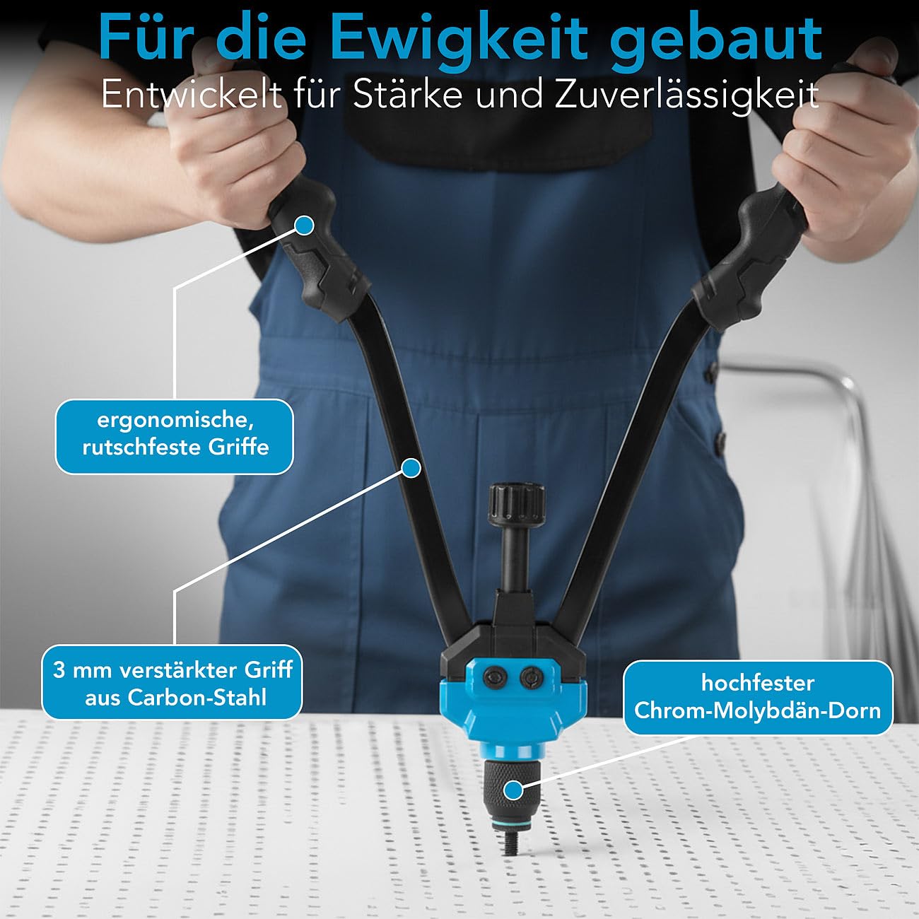AGT Nietzange: Nietmutternzange mit 330 Nietmuttern, Dornen M3 - M12, Koffer, 40 cm (Nietmutternzange M10, M8, Motorrad)