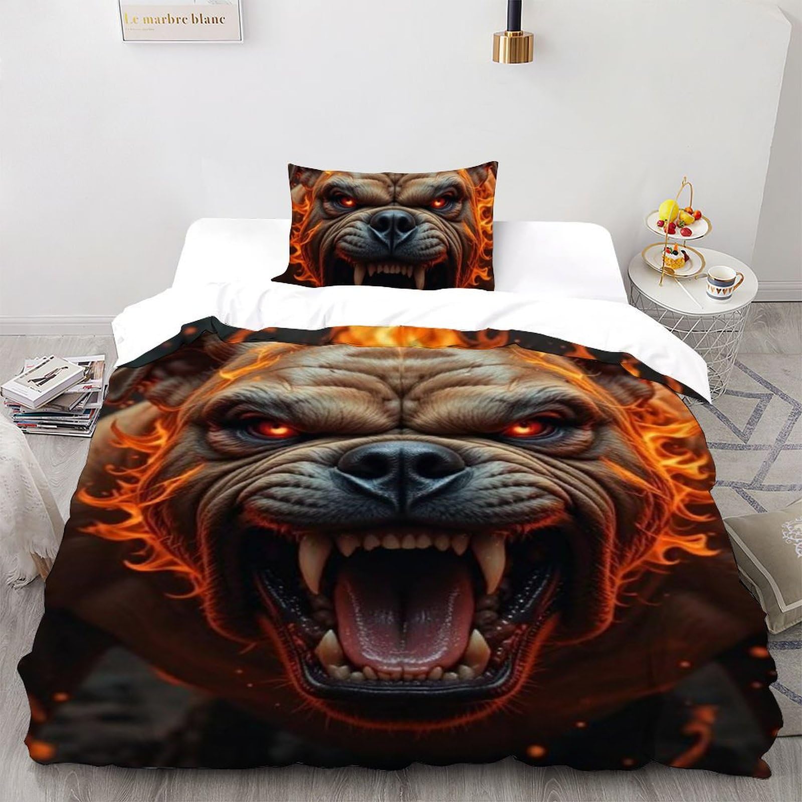 Fermeture éclair housse de couette animaux imprimé 3D microfibre lit fille 135x200