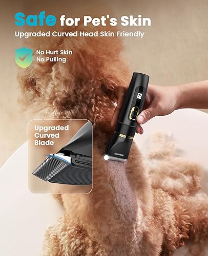 Miniatura 3 de oneisall Cortadora de perros de bajo ruido, kit profesional de cortadora de pelo para perros con afeitadora inalámbrica recargable para perros y