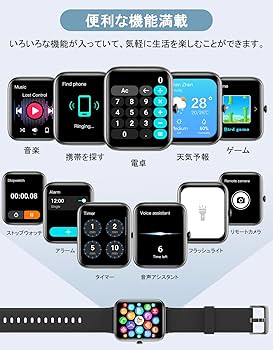 Amazon.co.jp: GanRiver スマートウォッチ 万歩計 通話機能付き
