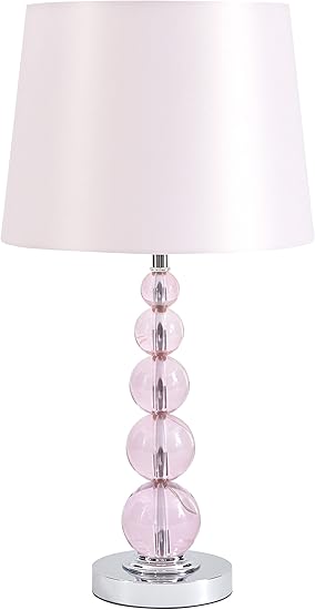 Crystal Table Lamp, Light Pink 