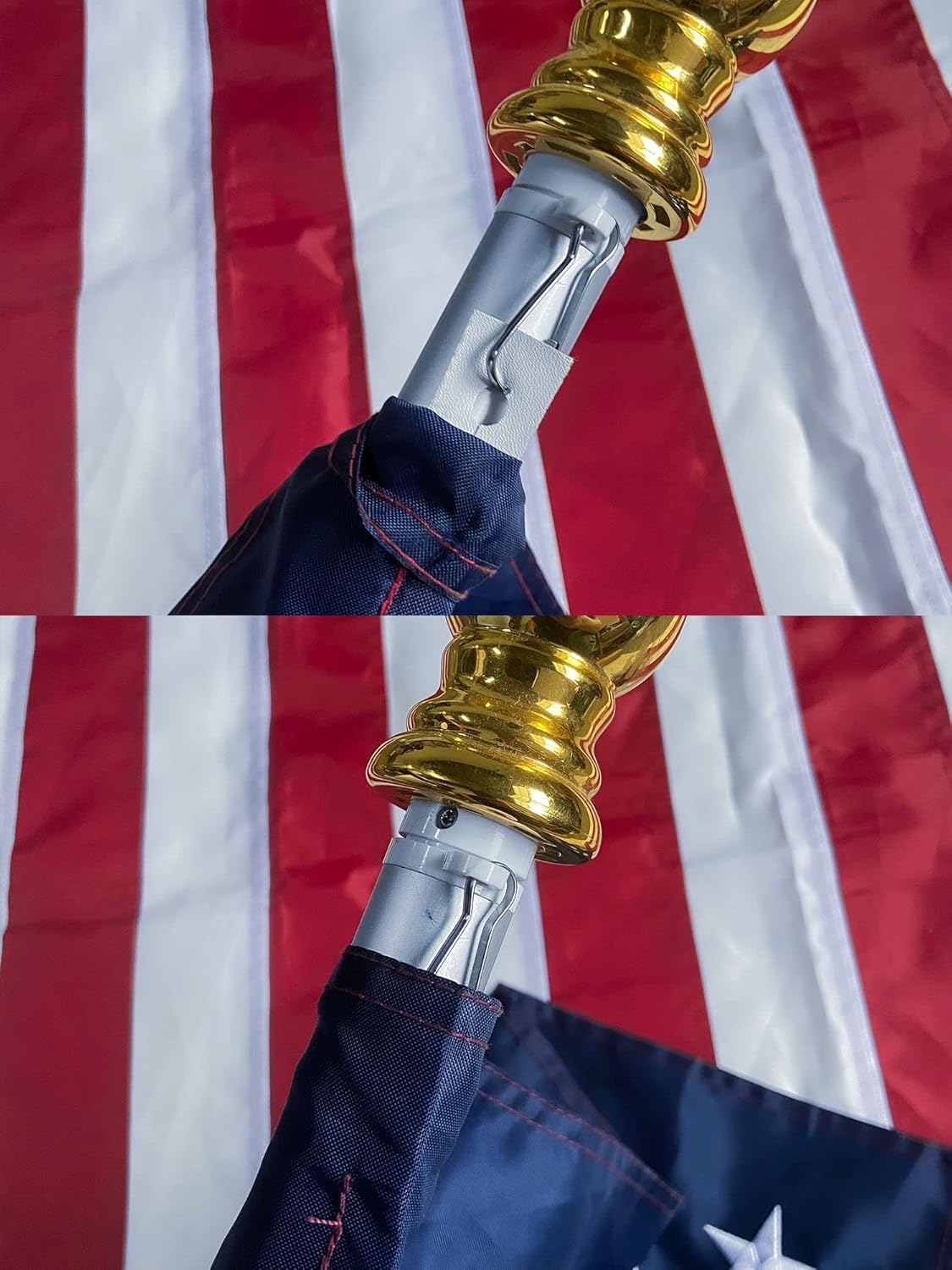 American Flag 2.5x4 Ft Pole Sleeve Banner Style-Embroidered Stars,Sewn Stripes,UV Protected,Heavy Duty Durable Polyester USA US Outdoor Indoor Flags (Pole NOT Included) - Image 5