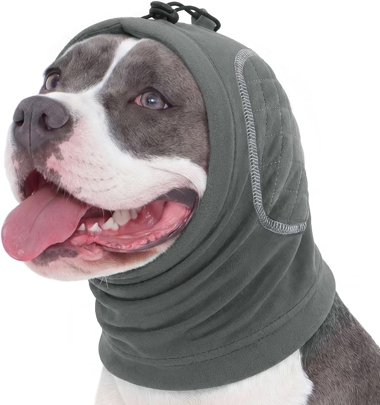 Protetor Auricular para Cães com Abafadores de Som SUNFURA Ajustável Cinza M