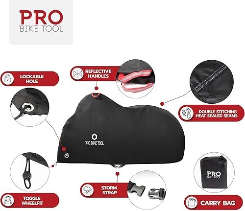 Miniatura 5 de PRO BIKE TOOL Funda de bicicleta para almacenamiento al aire libre - para 1, 2 o 3 bicicletas, 2 opciones de estilo, uso estacionario para patio o