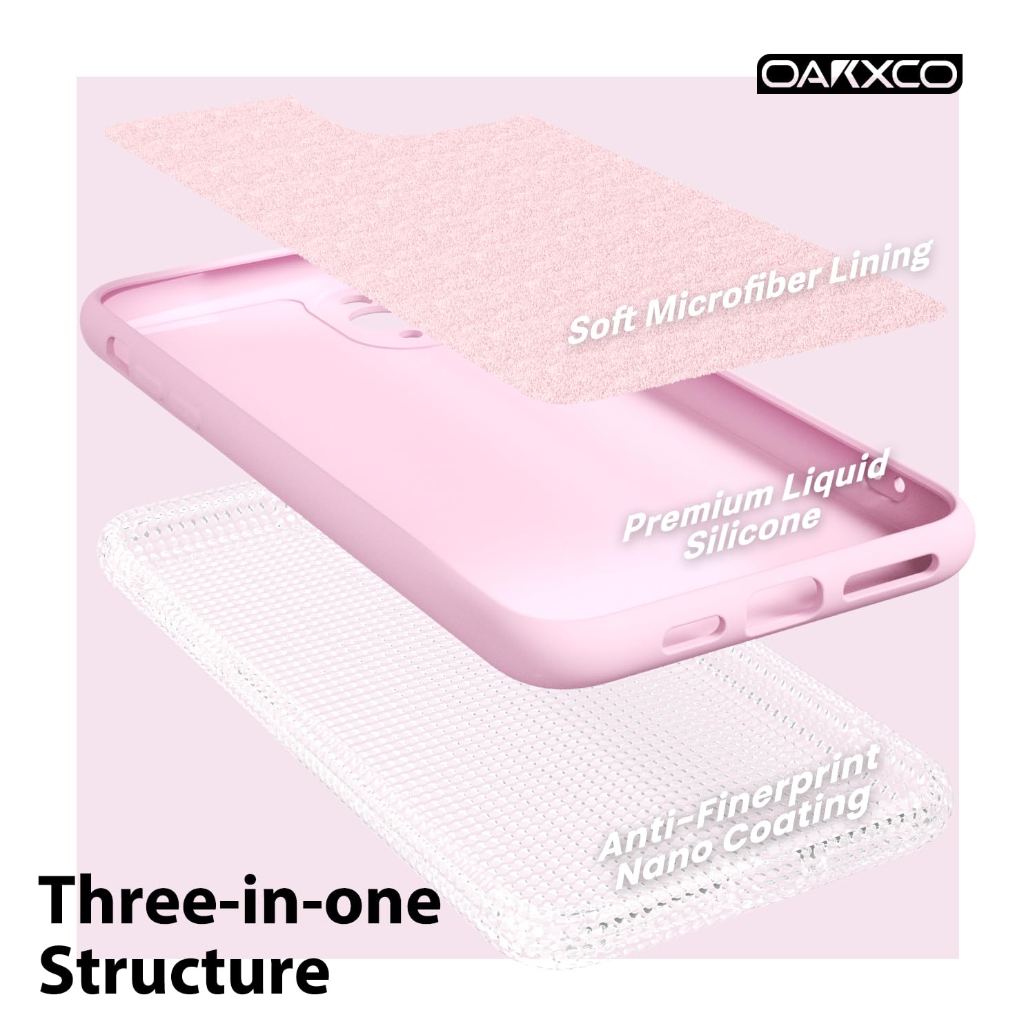oakxco for iPhone 16 Pro Max Case Liquid Silicone, Soft Rubber Gel Elegant Aesthetic Basic Simple Cover, Cute Thin Slim TPU Matte Solid Color Plain Smooth Case for Women Girl, Light Pink — view 770