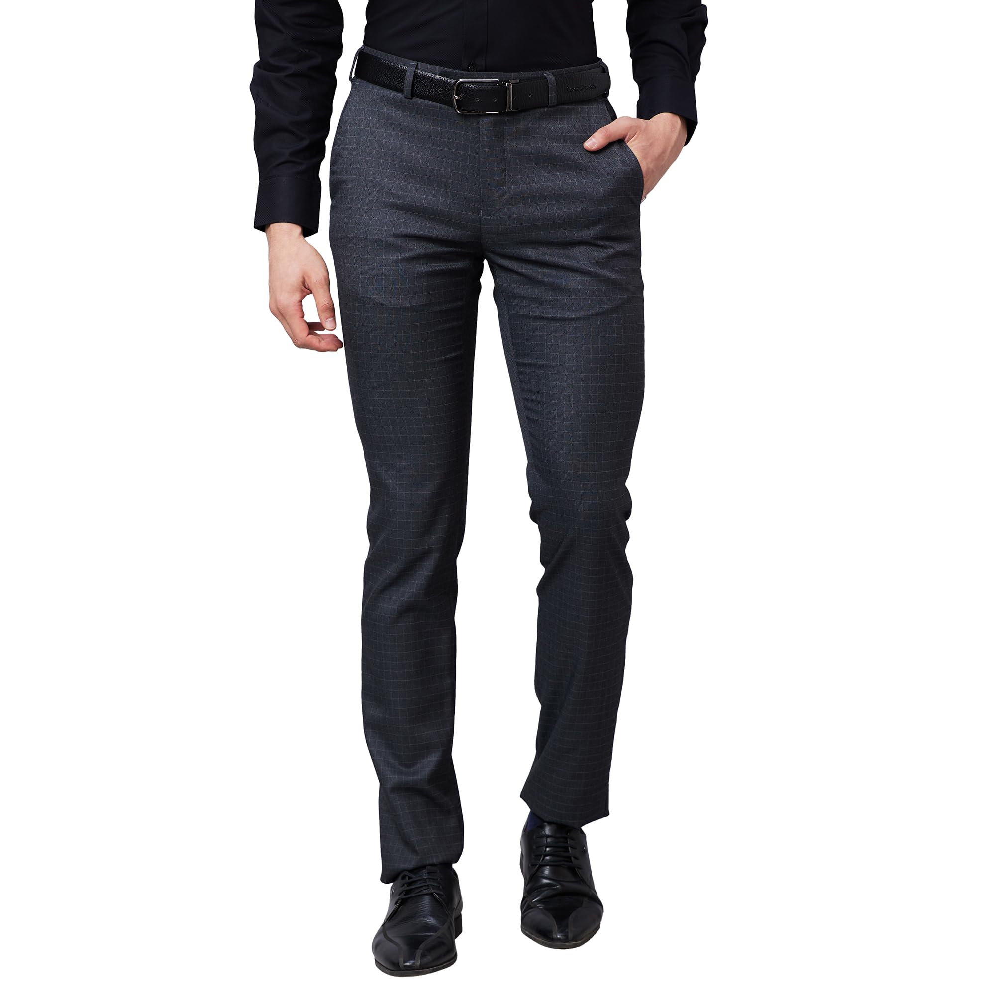 raymond Men's Mid Rise Poly Viscose Blend Solid Pattern Slim Fit Flat Front Formal Trouser-picture-34