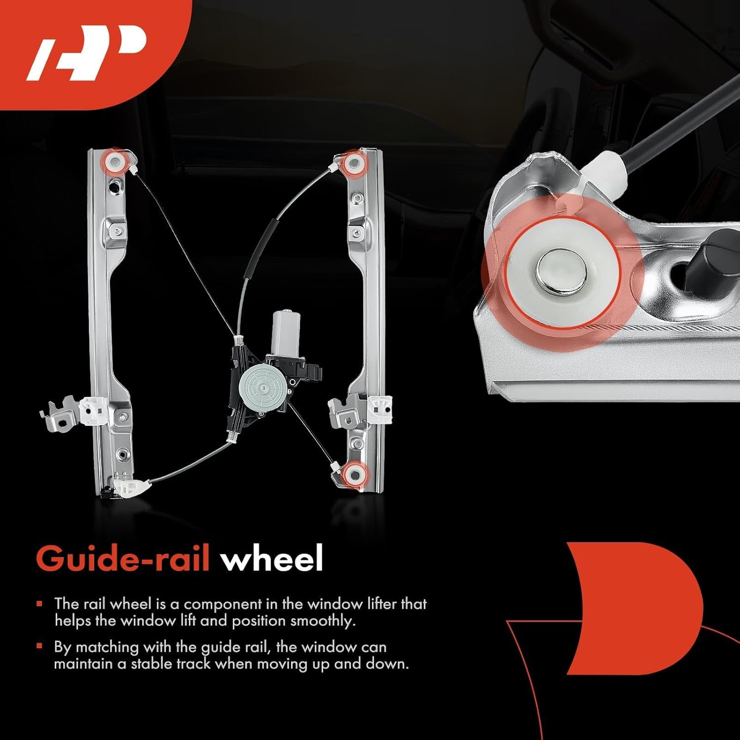 A-Premium Power Window Regulator with 6-pin Motor Compatible with Nissan Rogue 2008-2013 Rogue Select 2014 2015 Front Driver Side