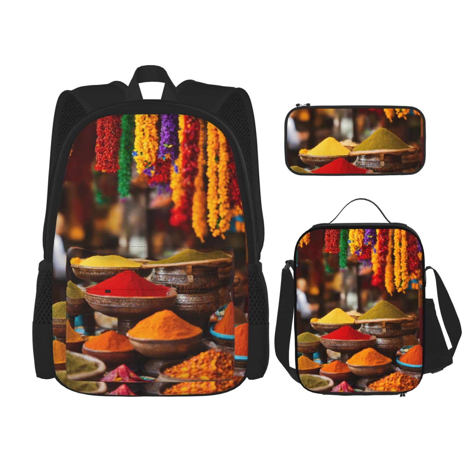 Przyprawy Przyprawy Piórnik Plecak Torba na lunch Chłopcy Dziewczęta Szkoła Zestaw Tornister College Laptop Student Lato