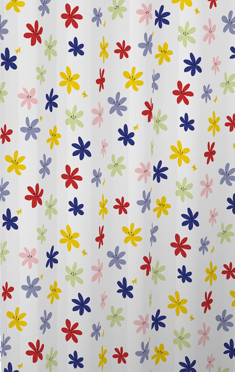 Amazon｜MEIWA スタイリッシュバスカーテン フラワー柄 130cm幅×178cm
