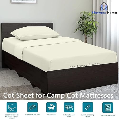 Miniatura 6 de Mattress-Homes Juego de sábanas para cuna, 4 piezas, incluye sábana bajera y funda de almohada, 28 x 75 pulgadas, para litera de campamento y