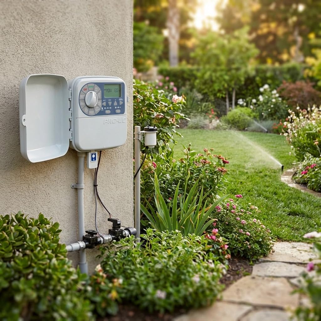 Suinga Programador de Riego Pro-LC 12 Estaciones Exterior K-Rain | Temporizador de Riego Eléctrico para Jardin | Memoria Permanente | Protección de Cortocircuito