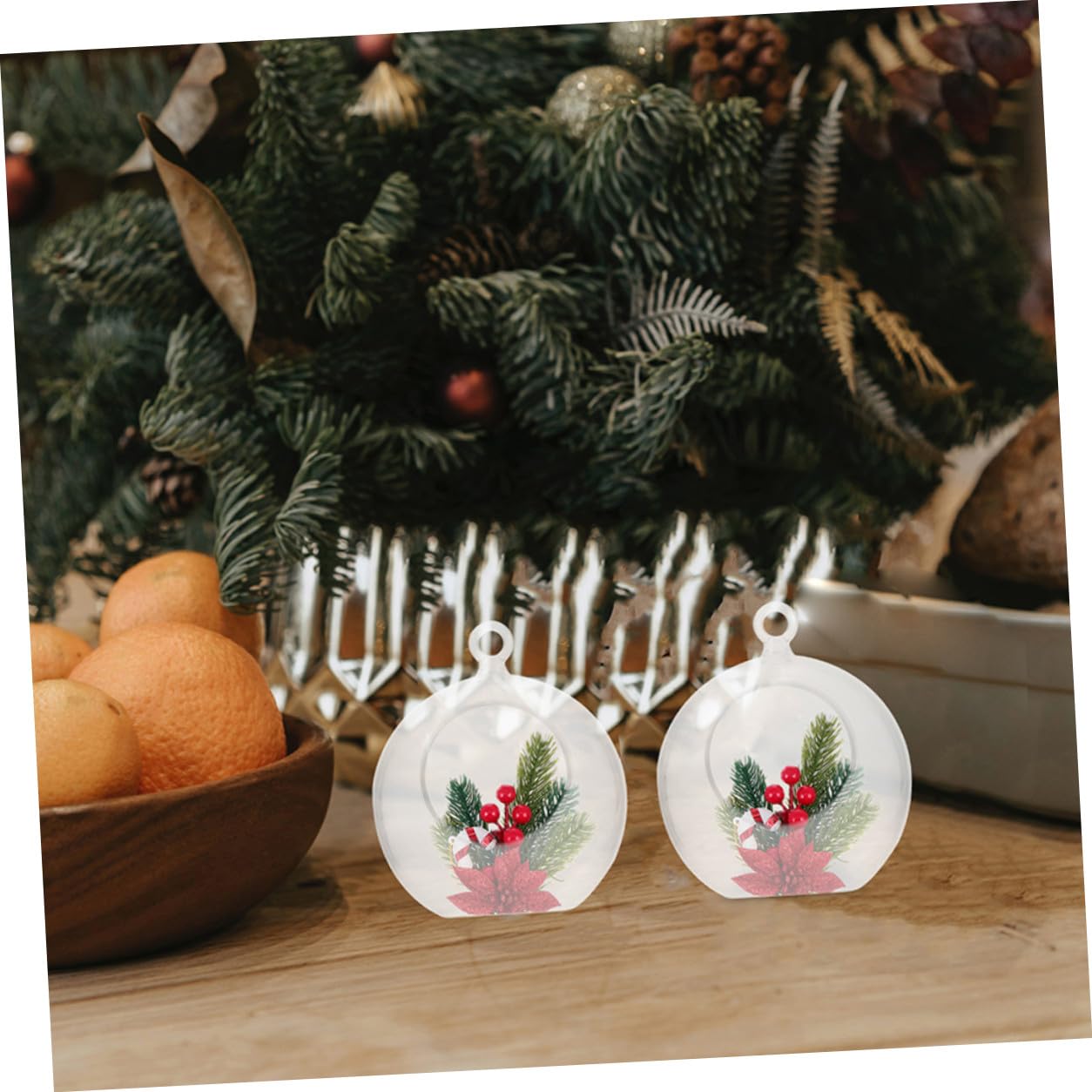 GALPADA Bolas de Navidad Transparentes Rellenable de Plástico Huecas de 8 CM 20 Unidades Adornos Colgantes para Decoración de Fiestas Bodas Cumpleaños y Árbol Navideño