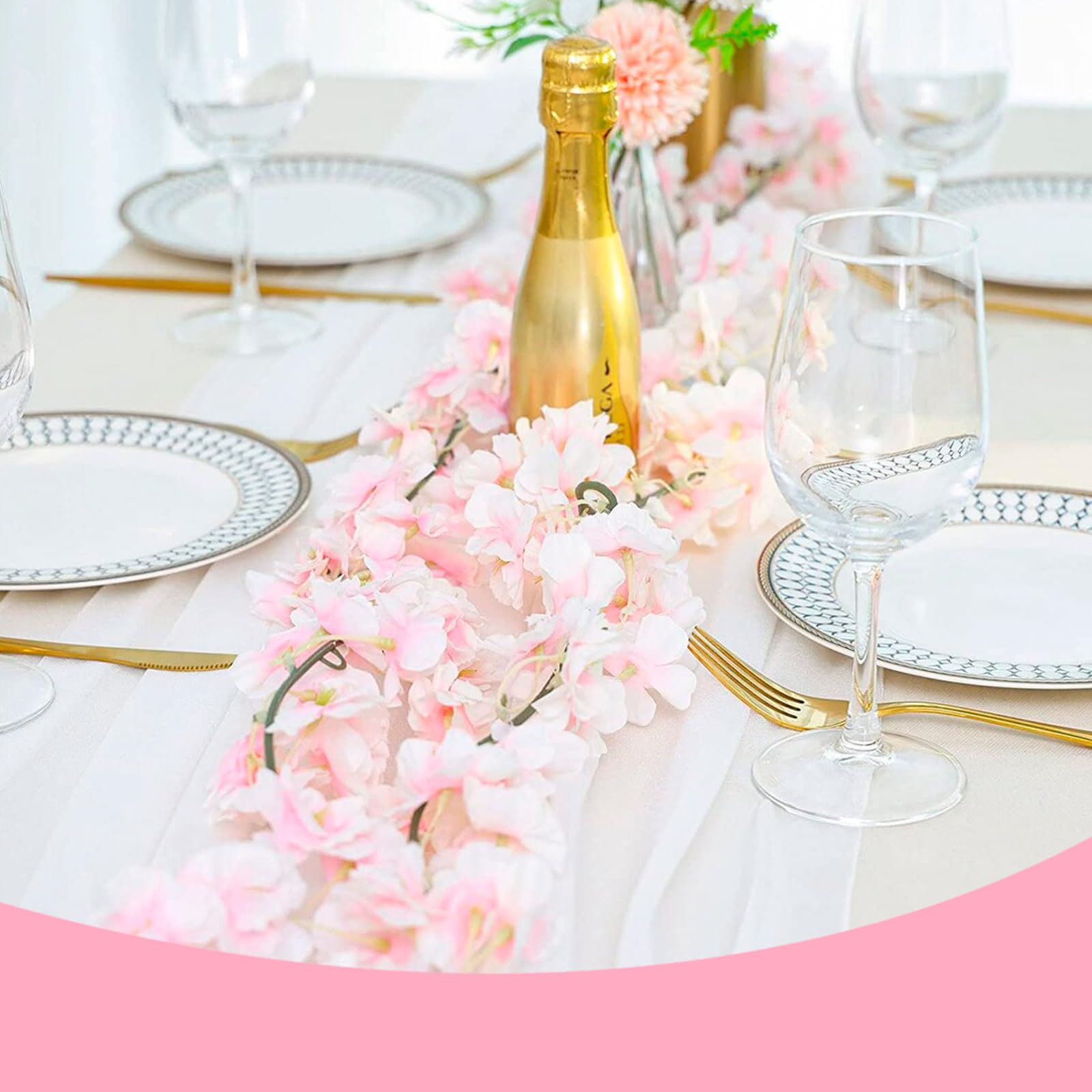 6 pezzi 2,5 m/8,2 piedi fiori artificiali fiori di seta foglia di rosa ghirlanda di vite edera giardino di nozze decorazione della casa – acquista a prezzi convenienti sul marketplace