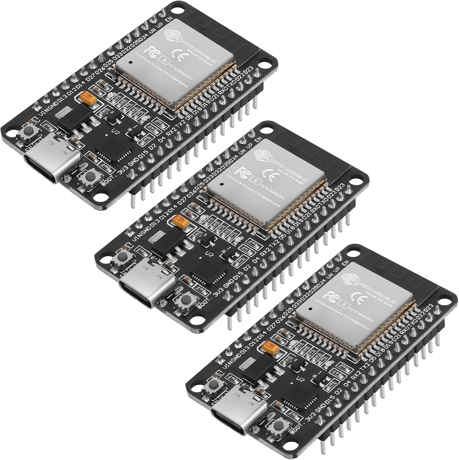 6 Pcs ESP32 Development Board ESP-WROOM-32 ESP-32S Dual Mode WiFi Bluetooth Dual Cores Microcontroller 30 Pin Low Power Compatible with A rduino IDE