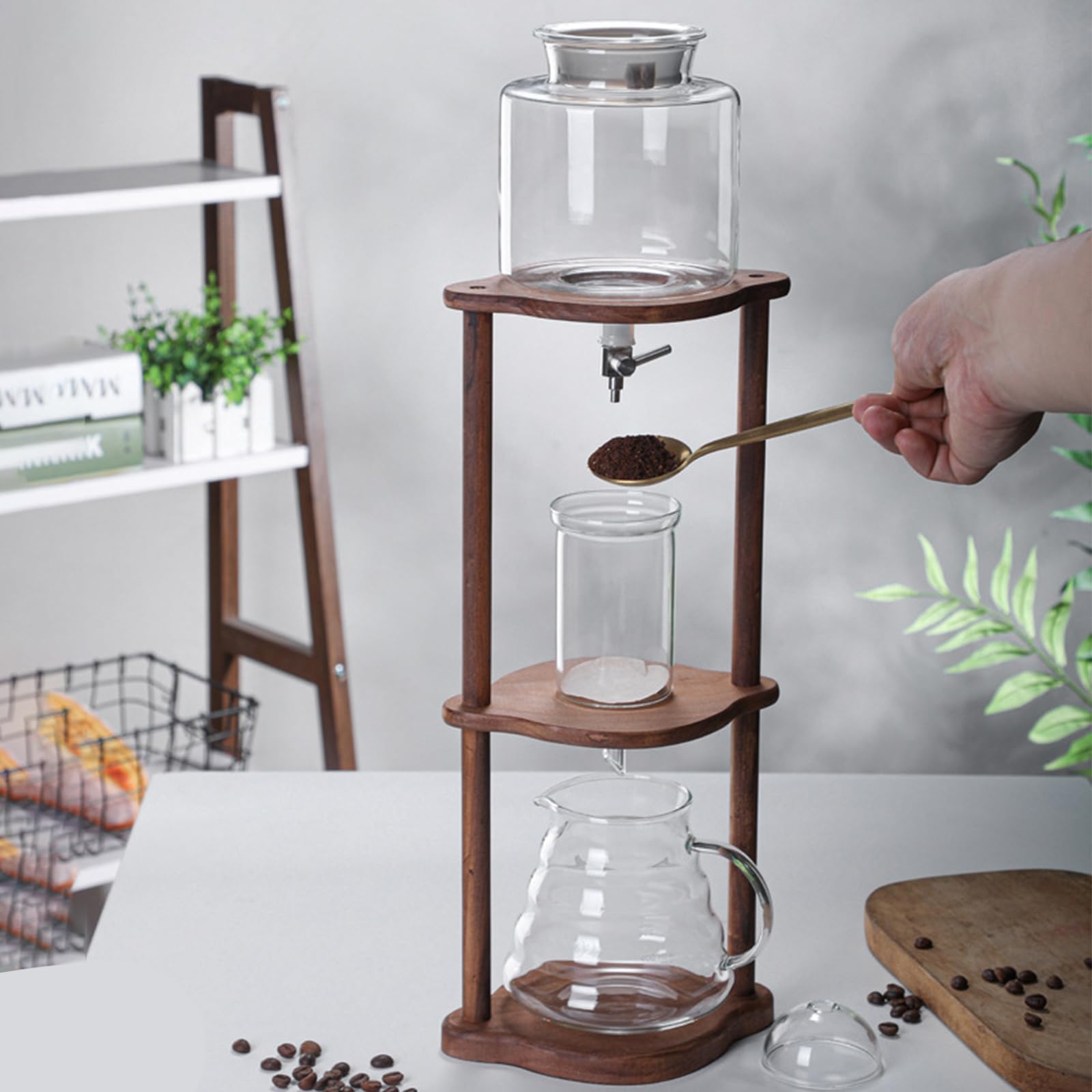 Cold Brew Drip Tower, Macchina per caffè Freddo Cold Brew Dripper Pot Cold-Dripper Coffee Tower Macchina, Macchine per caffè Freddo Manuali con Tecnologia Slow Drip, per Uffici Domestici E Caf(Size:A)