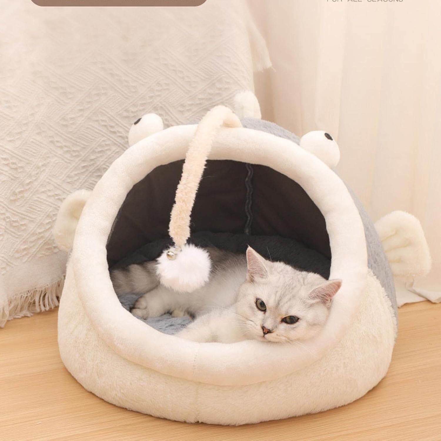 Cat Cave Bed | Small Dog Bed Washable, Shark Round Warm Cuddler Kennel Soft, Luxury Super Soft Pet Cave Bed, Pet Cushion Bed Sleeping Bag