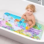 Mats de bain pour Tub Kids, Baby Toddler - Grand tapis de douche antidérapant pour salle de bain cartoon non-dérapante 40x16 Lavable en machine de pouce XL Tapis de salle de bain de grande taille (Whale)
