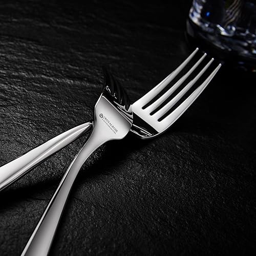 Miniatura 12 de Alexander - Juego de 4 tenedores finos, acero inoxidable 18/10, bien hechos, aptos para lavavajillas, tenedores resistentes