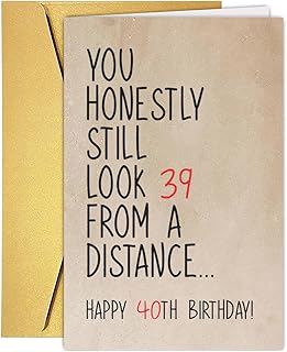 Funny 40 Year Old Birthday Card, Humorous 40th Birthday Card for Dad Mom Husband Wife Friend Coworker Bestie Brother Sister, Ideal Born In 1986 Card for Him Her