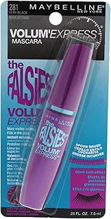 Maybelline Volum' Express The Falsies Washable Fiber Mascara, Volumizing and Separating Make Up Formula, Very Black, 1 Count