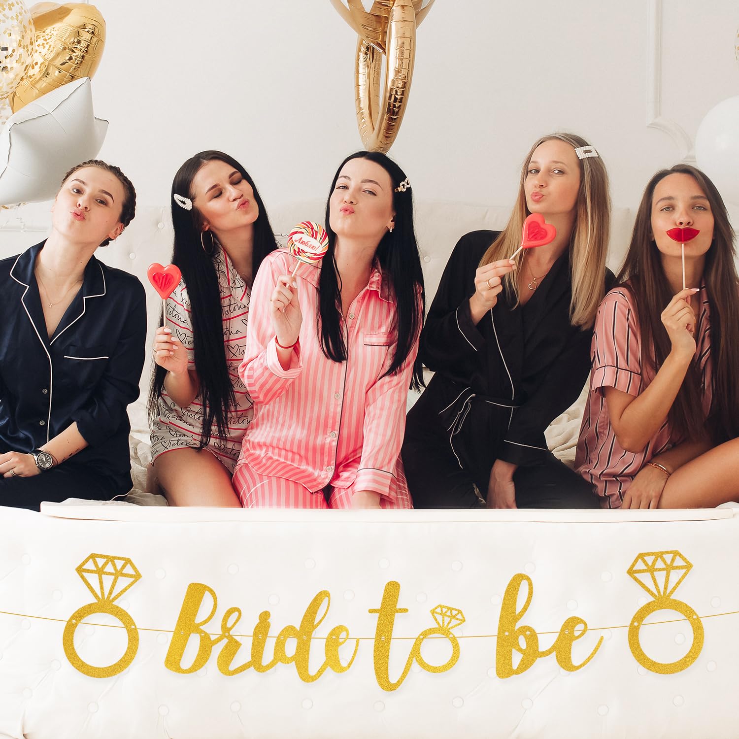 Glitzer-Banner „Bride To Be“ – Champagner-Gold, DIY, Für Junggesellinnenabschied & Hochzeit