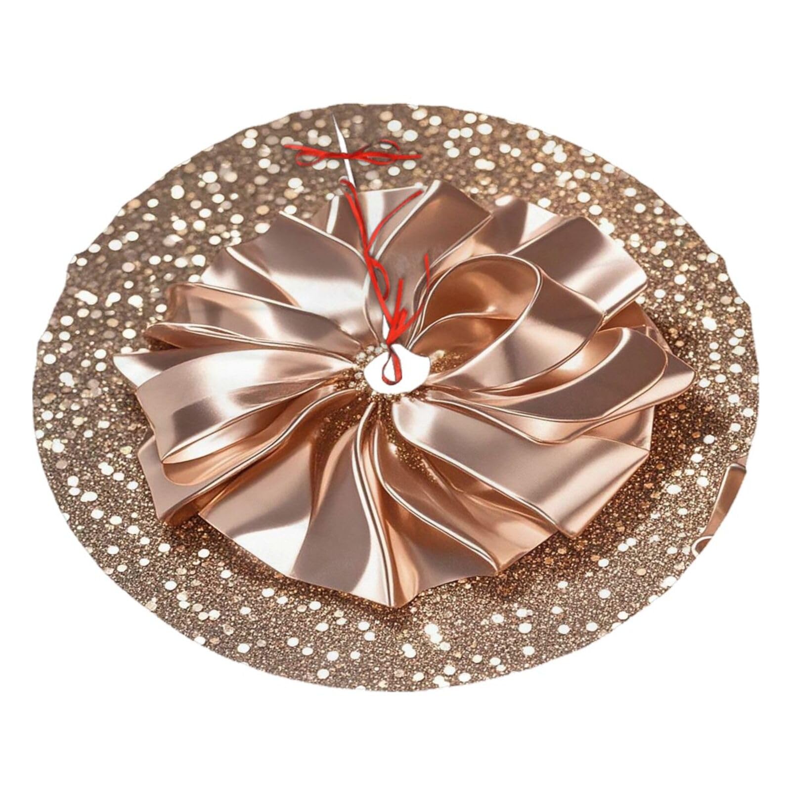 Aslkxopemg Black Christmas Tree Skirt 30" Soft Plush Christmas Trees Mat Rose Gold Faux Glitter Tree Skirt Decoration Mat Farmhouse Xmas Trees Skirt For Holiday Party