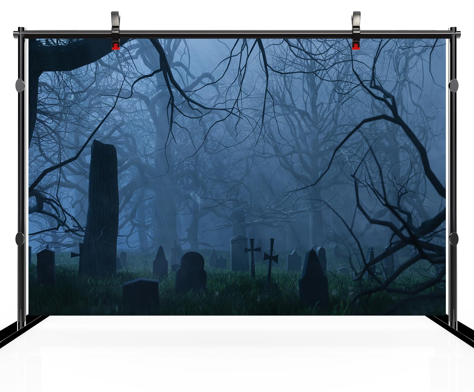 MIRRORANG 4,2x3m Misty Forest Achtergrond Halloween Donker Kwaad Enge Verlaten Bos Achtergrond voor Fotografie Halloween Nacht Horror Heks Magisch Thema Party Decoratie Banner Fotocabine Rekwisieten