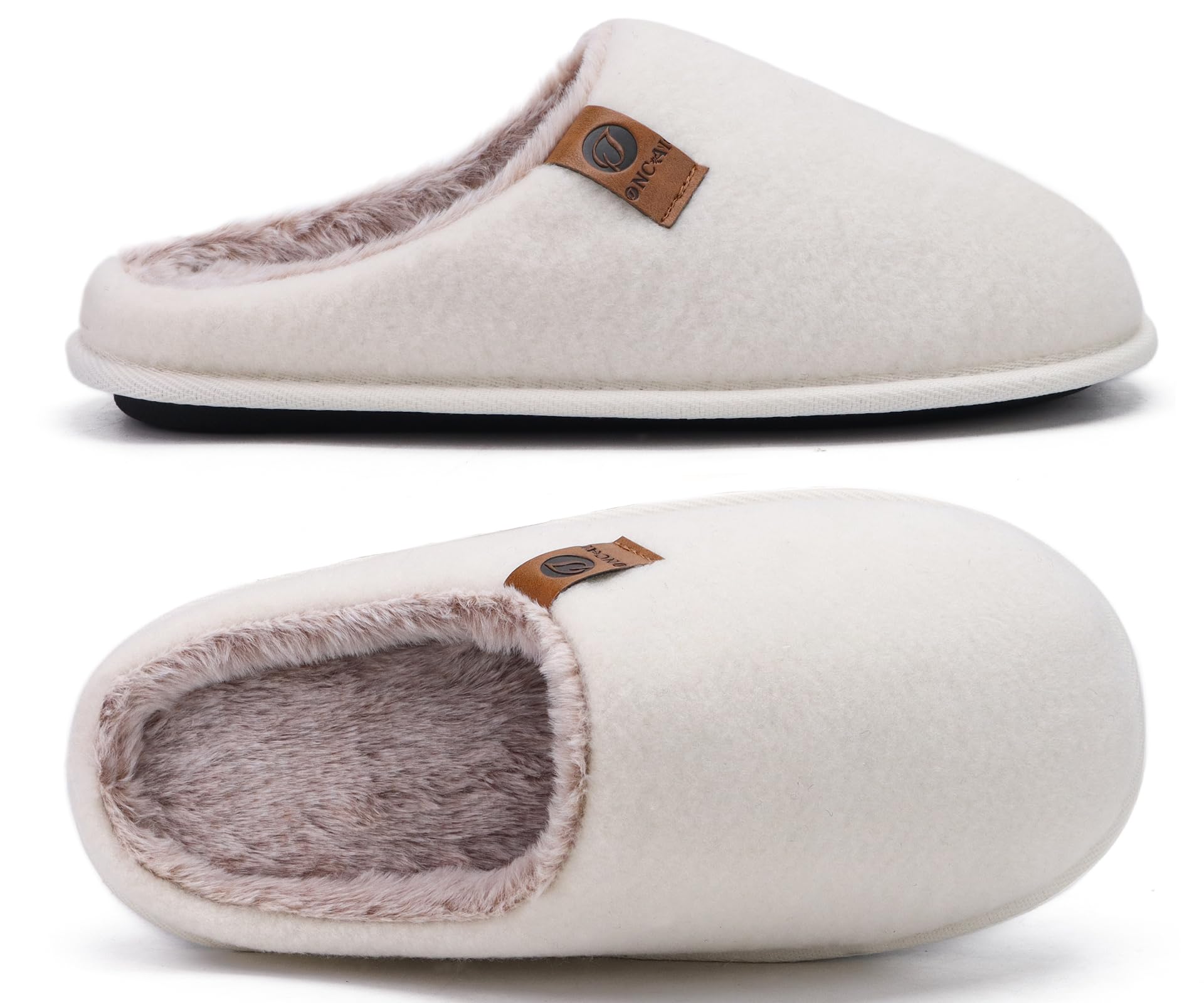 ONCAI Pantofole da Uomo Invernali, Comoda Memory Foam Calde Scarpe da Casa in Lana Con Suola Antiscivolo Taglia 40-49 EU